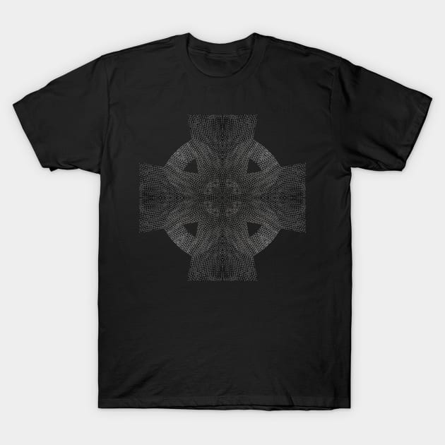 Silver Chainmaille Celtic Cross T-Shirt by Bluedaisy66